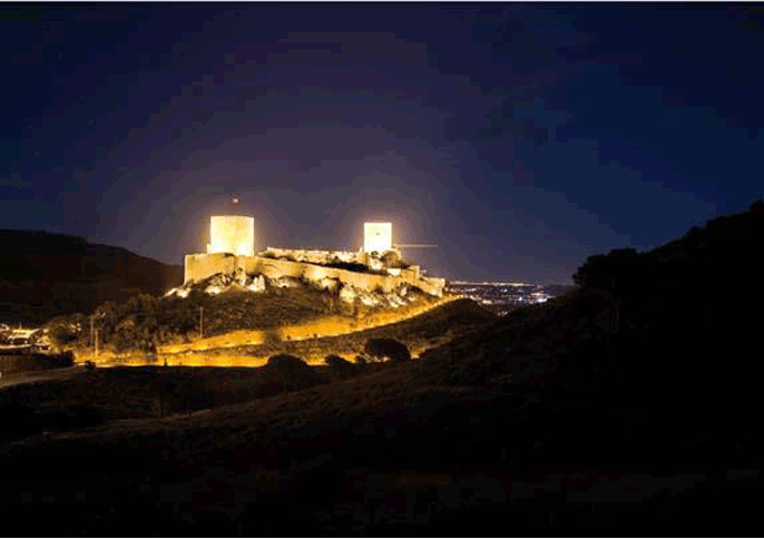 alumbrado del castillo de Lorca